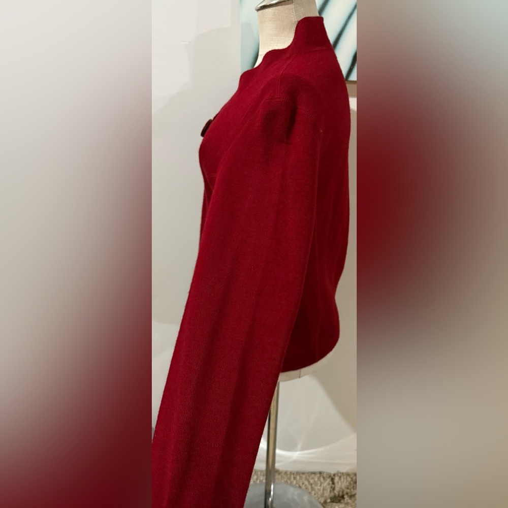 Clothes By Revue Vintage Chic Red Wool Knit Cardigan - Picture 3 of 7
